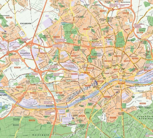 Frankfurt zip codes map