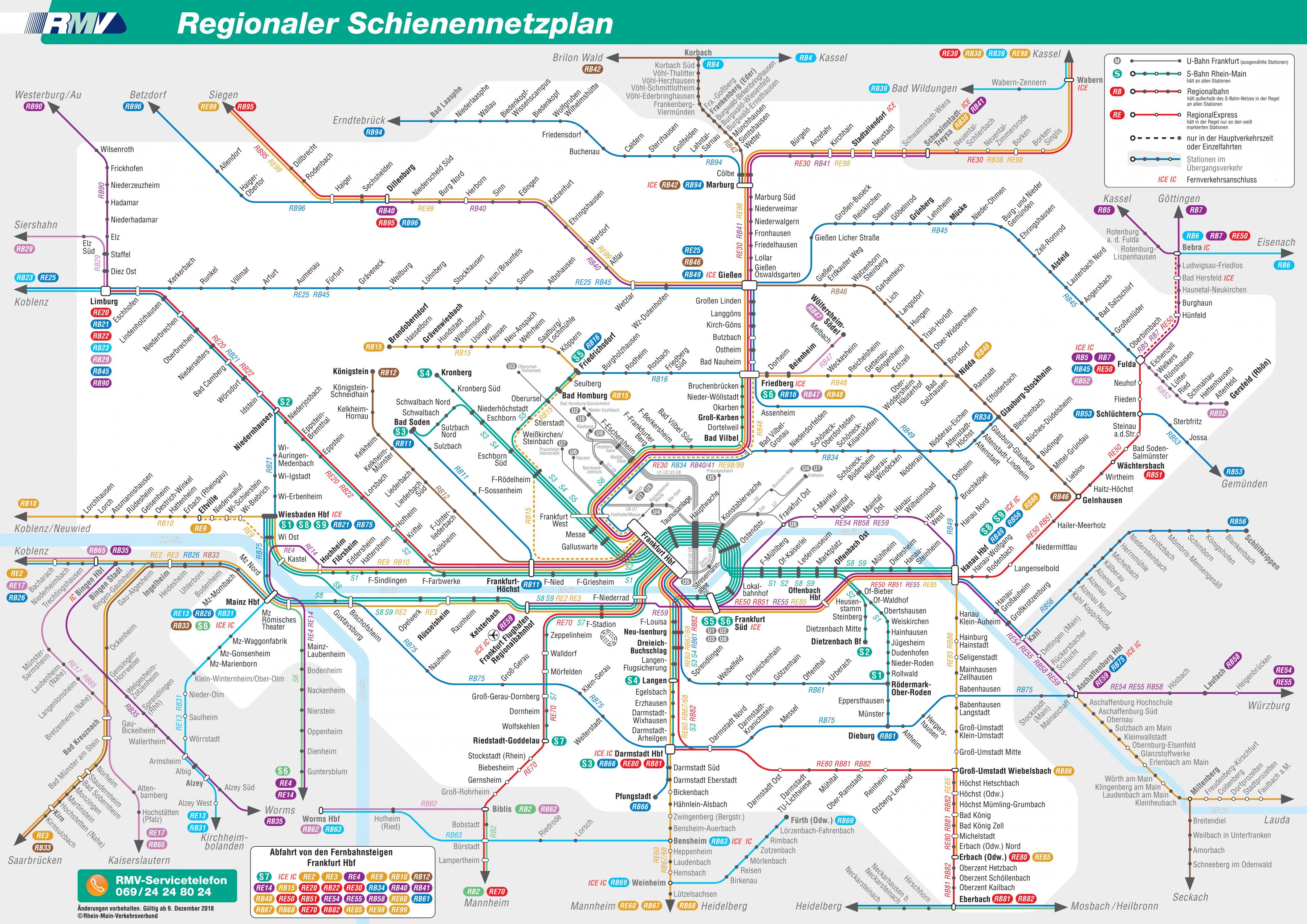 Frankfurt Trains Map 