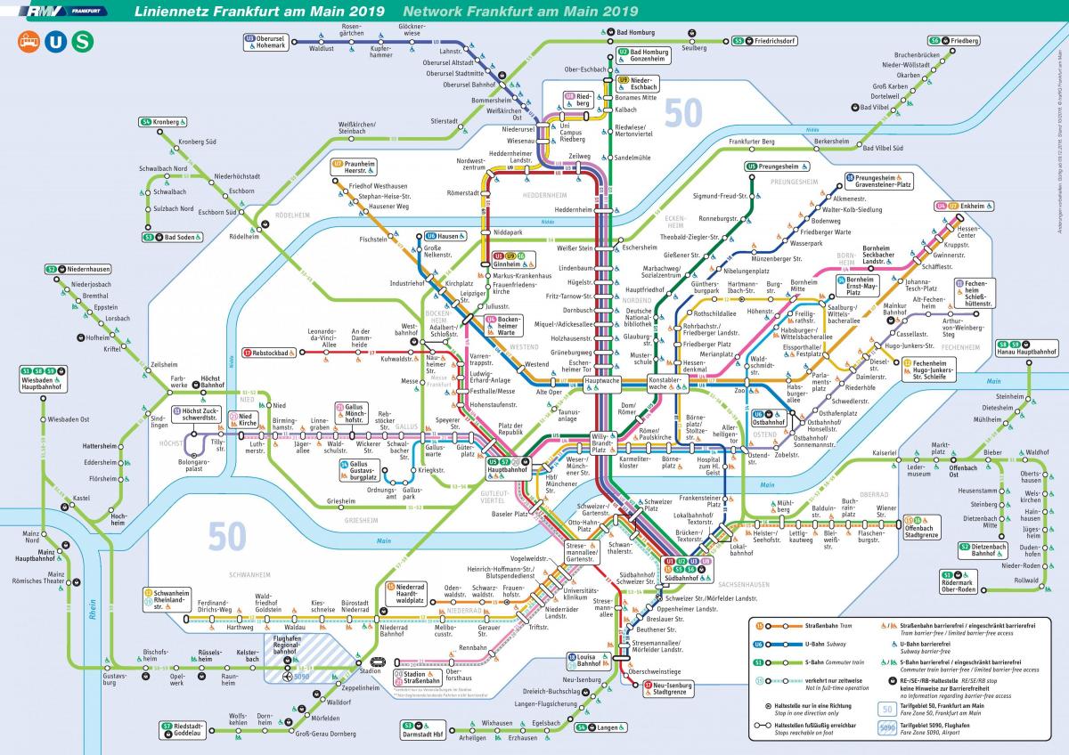 Frankfurt tram stations map